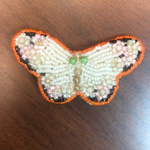 Vintage beaded butterfly pin. Handmade. GUC.  Super cute on a jean jacket